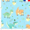 Bébé dino - Fond bleu clair