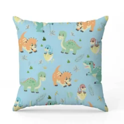 Bébé dino - Fond bleu clair