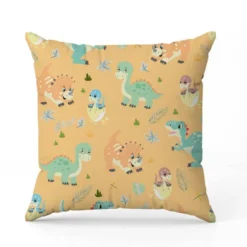 Bébé dino - Fond orange pastel