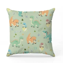 Bébé dino - Fond vert amande