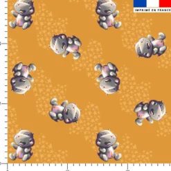 Bébé hippo - Fond ocre - Création Stillistic