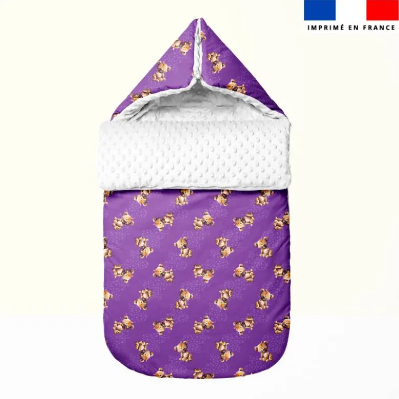 Bébé hyène - Fond violet - Création Stillistic