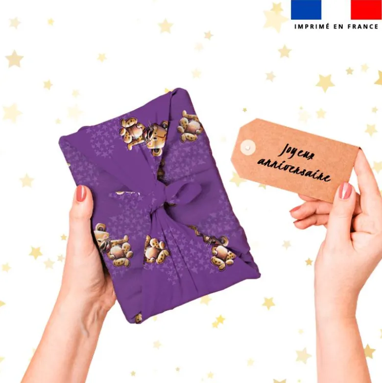 Bébé hyène - Fond violet - Création Stillistic