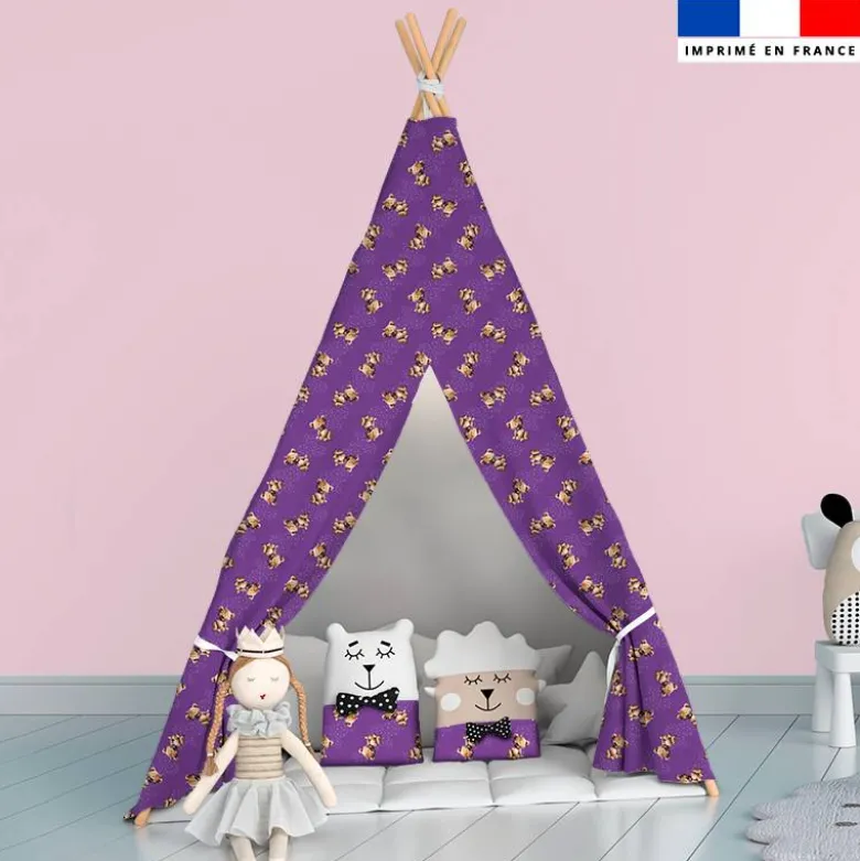Bébé hyène - Fond violet - Création Stillistic