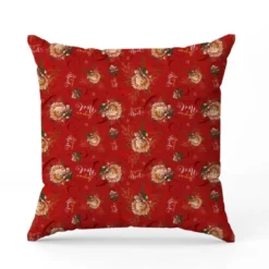 Bébé lion de Noël - Fond rouge - Création Stillistic