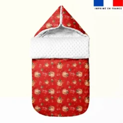 Bébé lion de Noël - Fond rouge - Création Stillistic