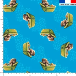 Bébé loutre - Fond bleu - Création Stillistic