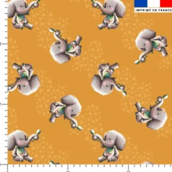 Bébé éléphant - Fond ocre - Création Stillistic
