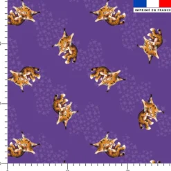 Bébé lynx - Fond violet - Création Stillistic