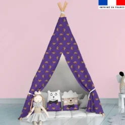 Bébé lynx - Fond violet - Création Stillistic