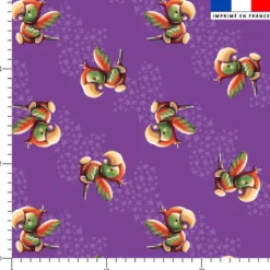 Bébé perroquet - Fond violet - Création Stillistic