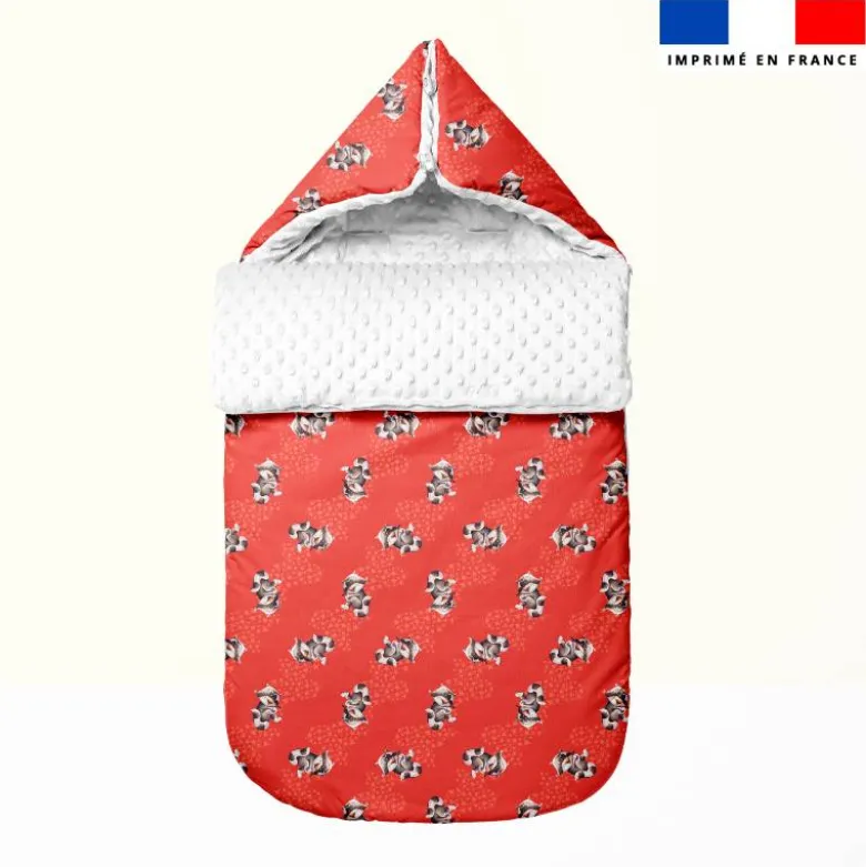 Bébé raton - Fond rouge - Création Stillistic