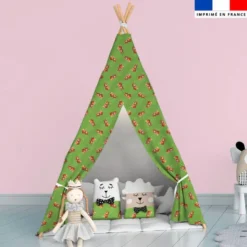 Bébé tigre - Fond vert - Création Stillistic