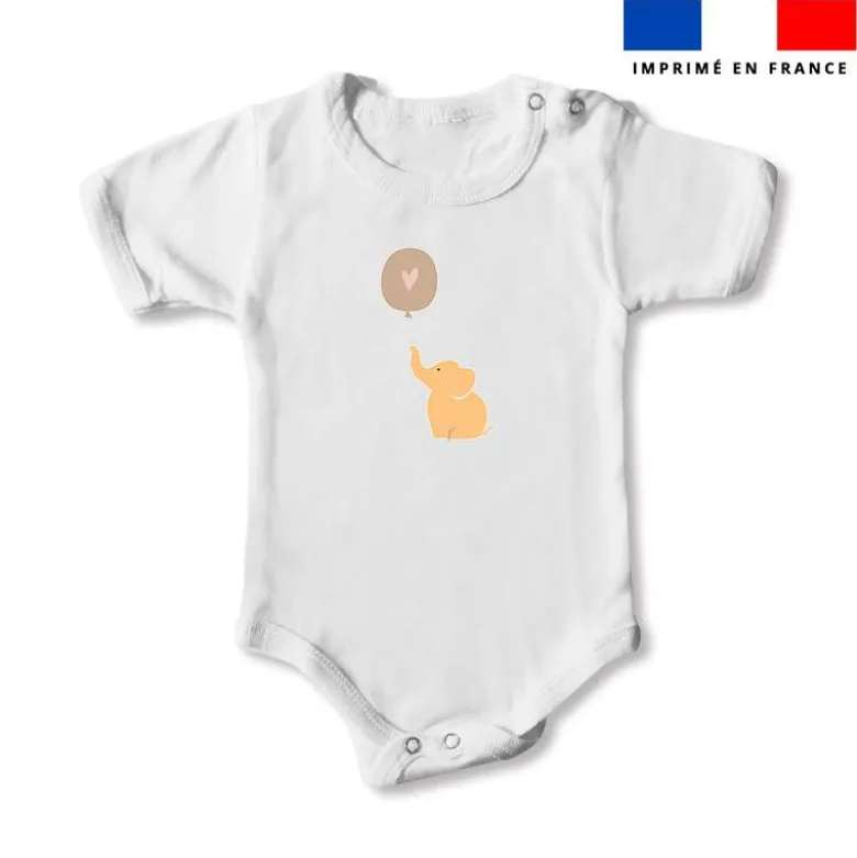 Body enfant 3 mois motif baby ours marron et ocre