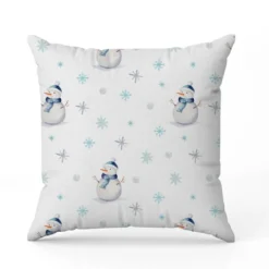 Bonhomme de neige et flocons de neige - Fond blanc