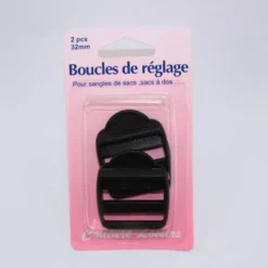 Boucles de règlage en plastique noir X2 32mm