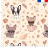 Bouledogues d'automne - Fond crème - Création Jolifox