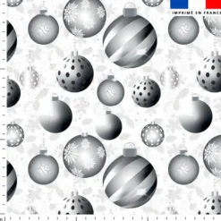 Boules de Nöel silver - Fond blanc