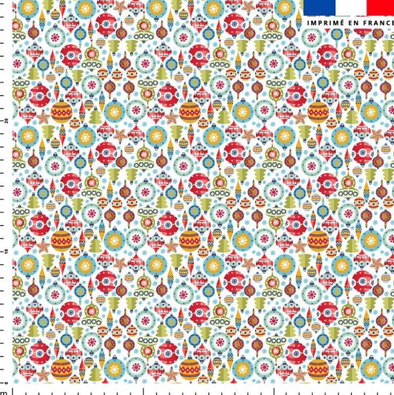 Boules de Noel colorées - Fond blanc
