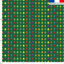 Boules de noel multicolores - Fond vert - Création Lita Blanc