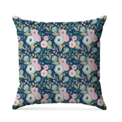 Bouquet de fleur pastel - Fond bleu foncé