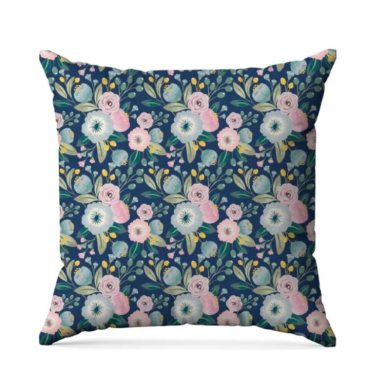 Bouquet de fleur pastel - Fond bleu foncé