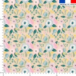 Bouquet de fleur pastel - Fond crème