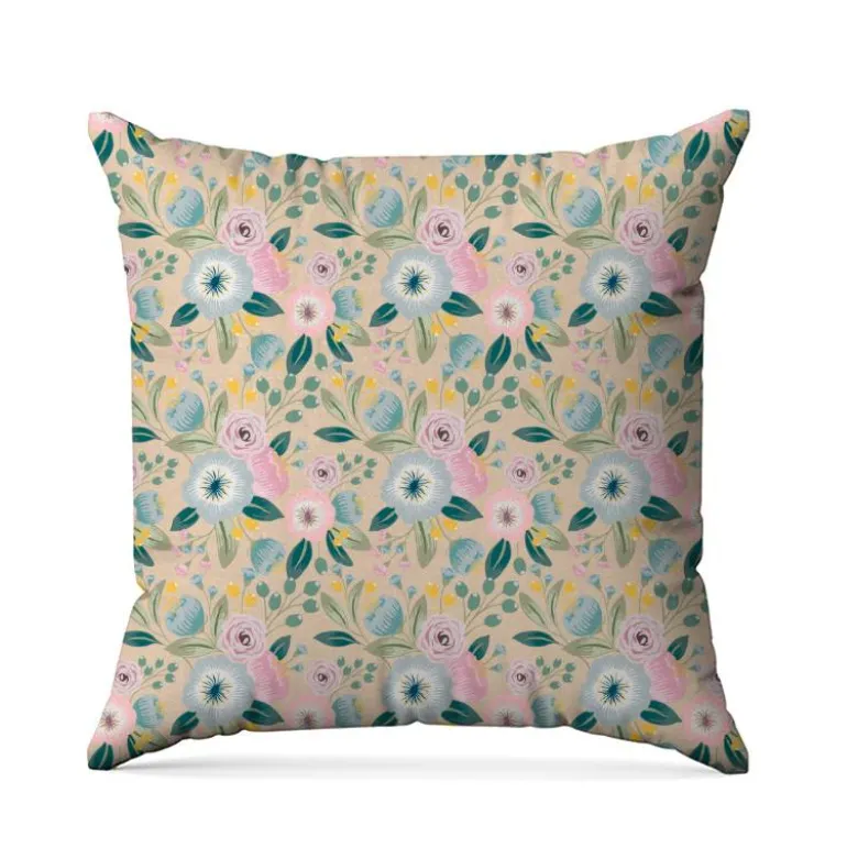 Bouquet de fleur pastel - Fond crème