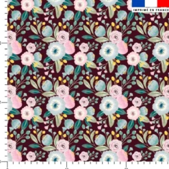 Bouquet de fleur pastel - Fond lie de vin