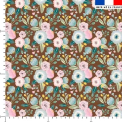 Bouquet de fleur pastel - Fond marron