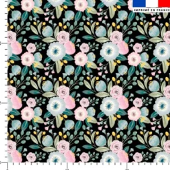 Bouquet de fleur pastel - Fond noir