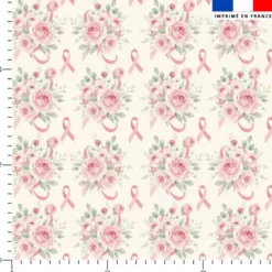 Bouquet de rose et ruban - Fond écru