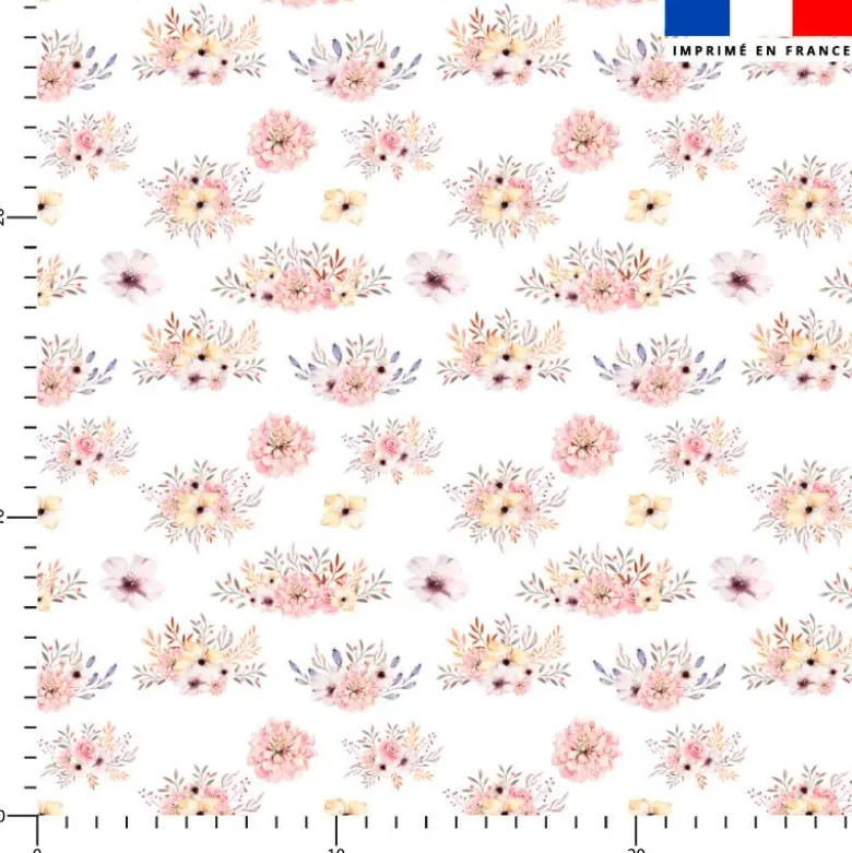 Bouquets de fleurs aquarelle - Fond blanc