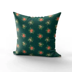 Bouquets de fleurs de Noël - Fond vert foncé