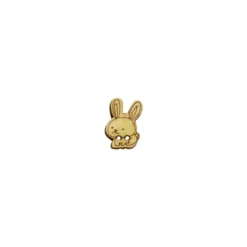 Bouton bois clair découpé lapin