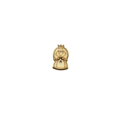 Bouton bois clair découpé princesse