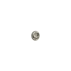 Bouton à queue argenté motif ancre marine 17mm