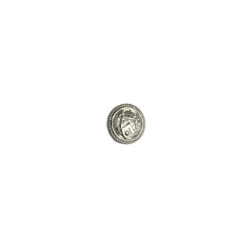 Bouton à queue argenté motif écusson 17mm
