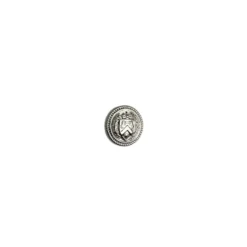 Bouton à queue argenté motif écusson 20mm