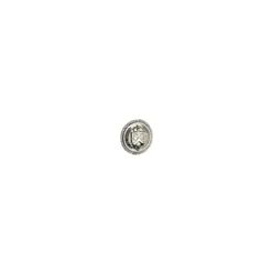 Bouton à queue argenté motif écusson 14mm