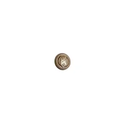 Bouton à queue or mat motif écusson 17mm