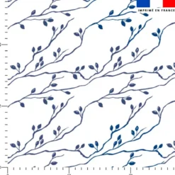 Branches d'églantier bleues - Fond blanc - Création Cat&Colours