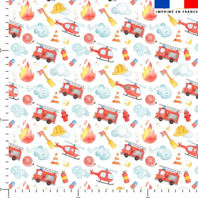 Brigade des pompiers - Fond blanc