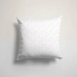 Brindilles et petites fleurs roses - Fond blanc