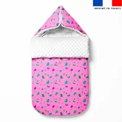 Bulles et papillons - Fond rose - Création Cat&Colours