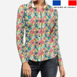 Cactus multicolores - Fond vert sauge