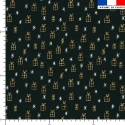 Cadeau or et flocon blanc - Fond noir