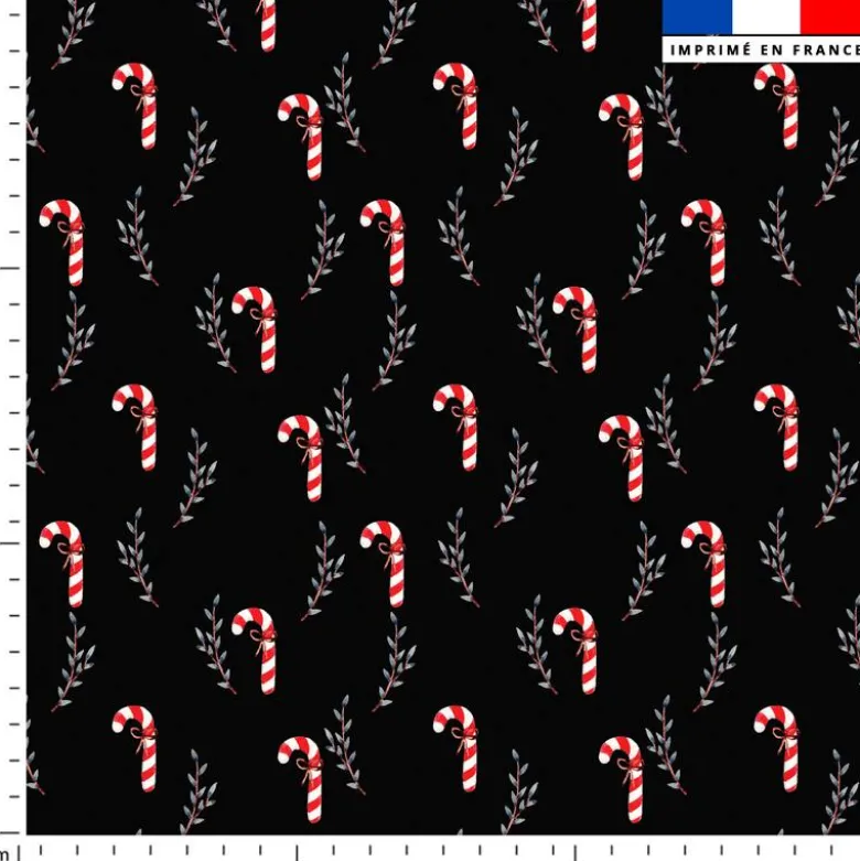 Canne à sucre de Noel - Fond noir