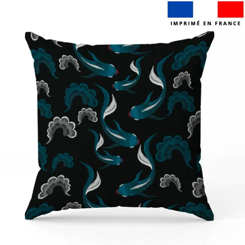 Carpe bleu canard - Fond noir