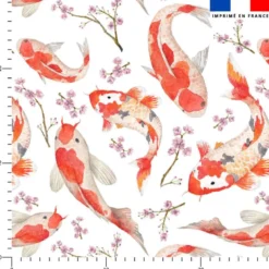 Carpe japonaise aquarelle - Fond blanc